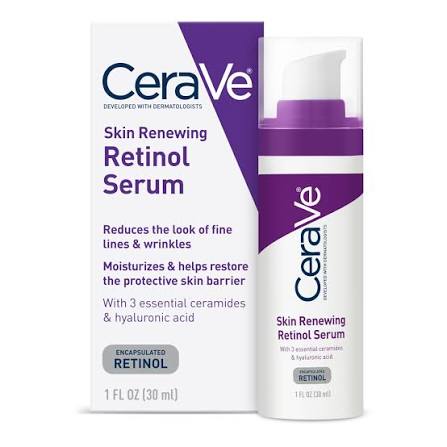 CeraVe Skin Renewing Retinol Serum – Anti-Aging & Skin Brightening Serum with Niacinamide (1 fl oz)