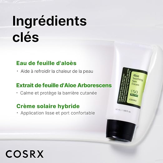 كريم كوزريكس الملطف بالصبار للوقاية من الشمس، بمعامل حماية SPF 50+ PA+++ – 50 مل