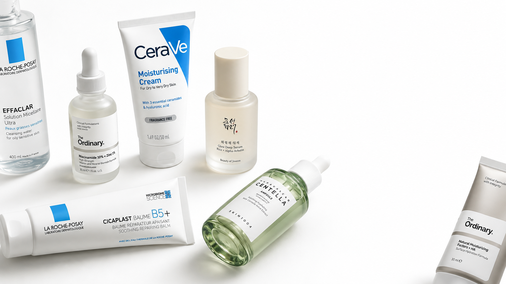 A curated collection of skincare products